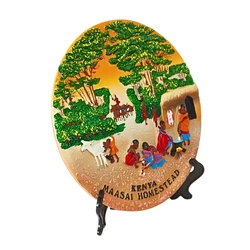 Blue Coral 8'' 3D PLATE with Stand – Maasai Village