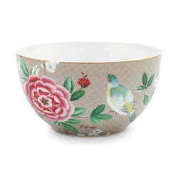 Pip Studio Bowl Blushing Birds Khaki 15cm