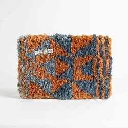 Weave-it Tufted Sisal Door Mat – 16x24 In – Orange & Blue Geometric