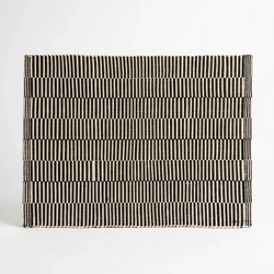 Weave-it Basketweave Placemat – 12x16 In – Black & White – Set of 6