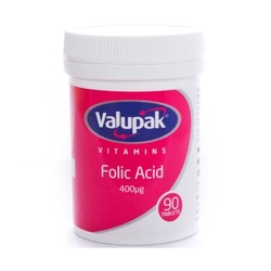 Valupak Folic Acid Tabs 90's 400mcg