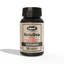 Valupak Valuova (PCOS, Inositol, Folic, PABA, B-Group) TABS 30's