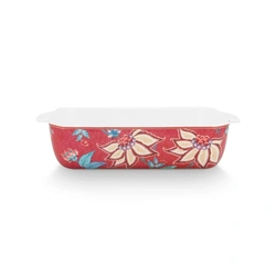 Pip Studio Baking Dish Rectangular Flower Festival Dark Pink 27.5 x 18.5 cm