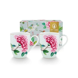 Pip Studio Set/2 Mugs Large Blushing Birds White 350ml