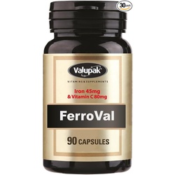 Valupak Ferroval Caps 30's (Iron 45mg + Vitamin C 80mg)