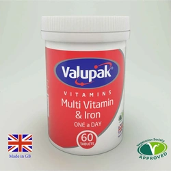 Valupak Multivitamin & Iron Tabs 60's