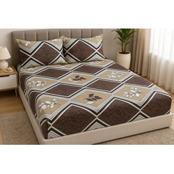My Sleep Cove Mehak – Brown White Diamond (6.6ft x 5.2ft)