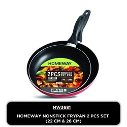 Homeway Nonstick Frypan Set – 22 cm & 26 cm – HW3681
