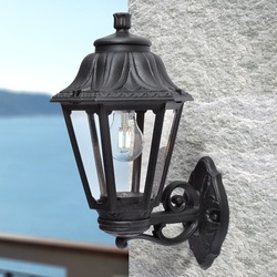 Fumagalli Anna Bisso Classic Design Wall Lantern - E27 LED compatible - Black (Made in Italy)