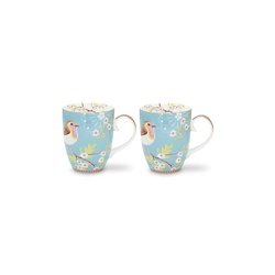Pip Studio Set/2 Mugs Large Early Bird Blue 350ml