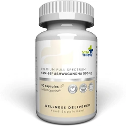 VitaThrive Ashwagandha 500mg (KSM–66) With Bioperine Capsules – 90's