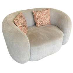 Antarc Cozy Cove Single Seater – White Bouclé – Metal Legs