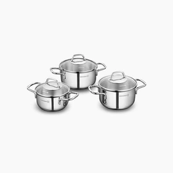 Korkmaz Perla Jr. Cookware Set – 6-Piece – Stainless Steel