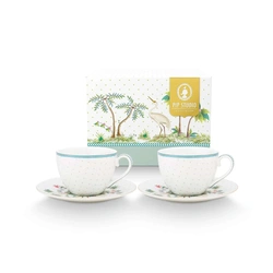 Pip Studio Set/2 Cups & Saucers Jolie Dots Gold 280ml