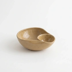Ceramiqa Pottery Chip n Dip Bowl – Speckled Savannah – Large