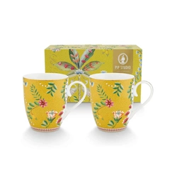 Pip Studio Set/2 Mugs Large La Majorelle Yellow 350ml