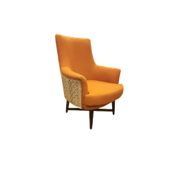 Antarc Tembo Lounge Chair – Contract Fabric – Walnut Finish