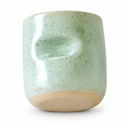 Ceramiqa Pottery Thumb Tumbler – Speckled Mint