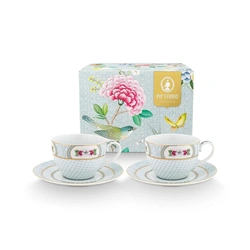 Pip Studio Set/2 Cups & Saucers Blushing Birds White 280ml