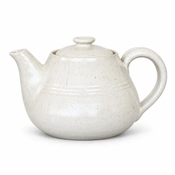 Ceramiqa Pottery Rustic Teapot – Speckled Satin White – 2-Cup