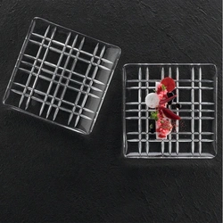 Square Smoked Plate 21Cm 2Pc Set