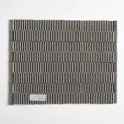 Weave-it Striped Placemat – 12x16 In – Black & White – Set of 6