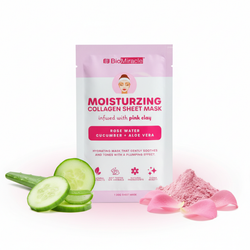 BioMiracle Moisturizing Collagen Sheet Mask Infused With Pink Clay