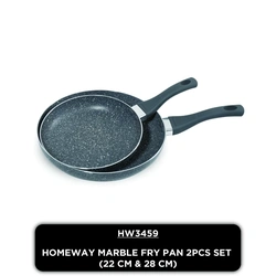 Homeway Marble Frypan Set – 22 cm & 28 cm – HW3459