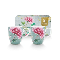 Pip Studio Set/2 Mugs Large Blushing Birds Blue 350ml