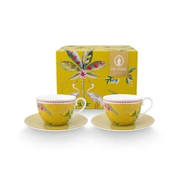 Pip Studio Set/2 Cups & Saucers La Majorelle Yellow 280ml
